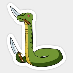 Double wielder , snake with knife! Sticker